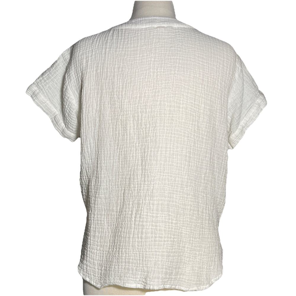 Lucky Brand Top Tie-Front White Gauze Material Women’s Sz S - Picture 4 of 4